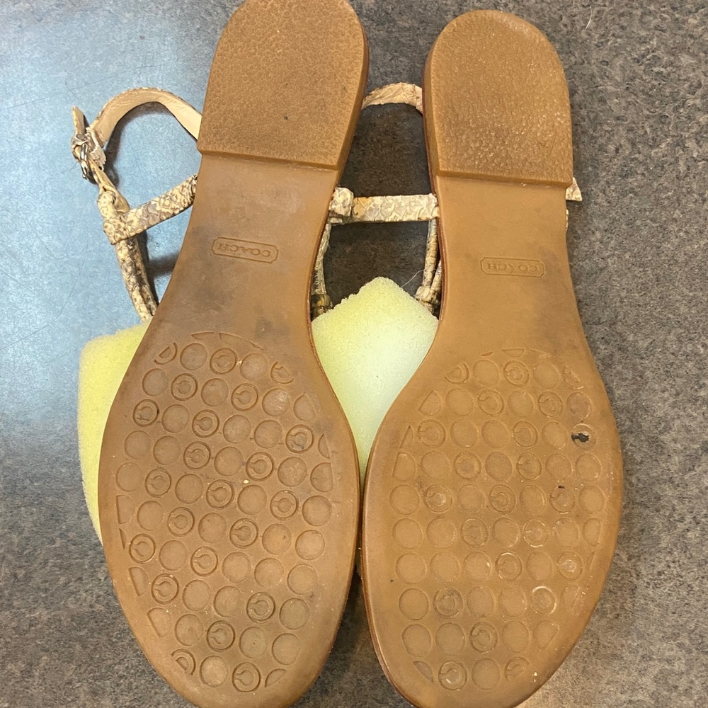 Coach Beige Python Print Sandals - image 5